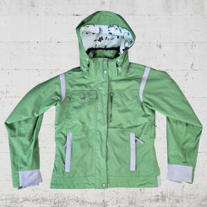 Columbia Green Titanium Faux Fur Lined Winter Snowboard Ski Jacket Size Medium